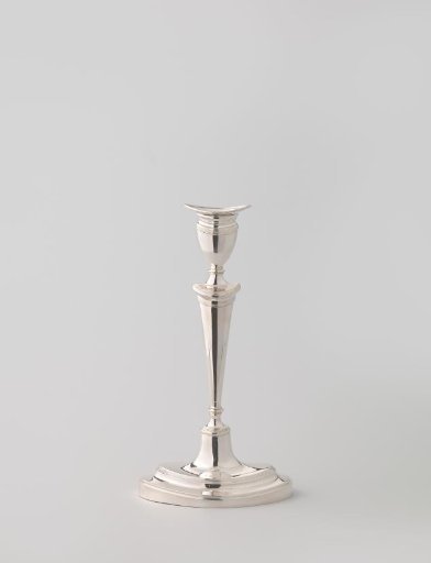 Toy candlestick, oval, with filigree edges