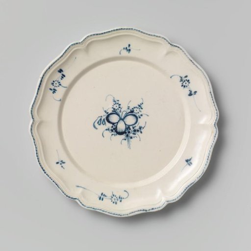 Plate of English hard-fired earthenware, Boch.