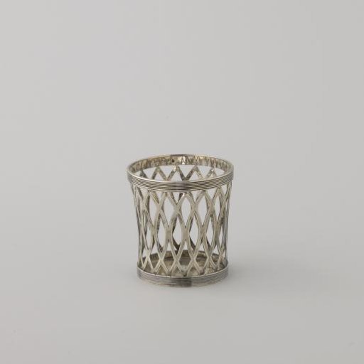 Two small (B and D) and two larger (A and C) baskets or containers, openwork with interlaced ovals and fillet borders along the lower and upper sides