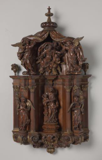 Parts of a Devotional Altar with Mary and the Christ Child Between Two Angels
