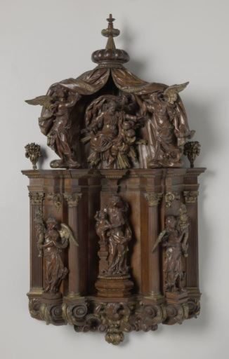 Portico-Shaped House Altar with Virgin and Child and God the Father