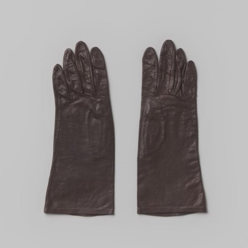 Glove of dark brown glazed leather
