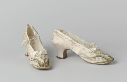 Ball Glove of Light Pink Satin, Embroidered with Lilies of the Valley in Multicoloured Silk and Trimmed with Satin Ribbon