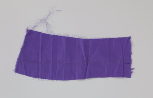 Fragment of Purple Silk; Accompanying Two Other Fabric Fragments of a Purple Gala Gown