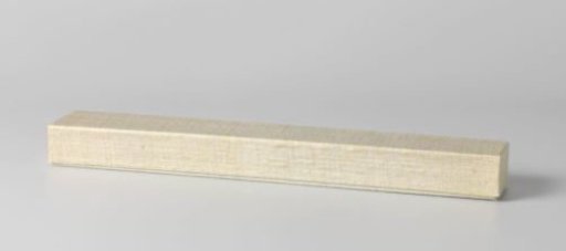 Fan case of cardboard covered with grey/beige paper