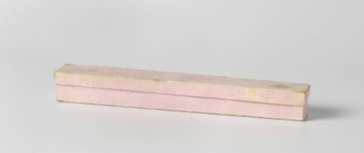 Fan box made of paper, covered with rose-colored paper