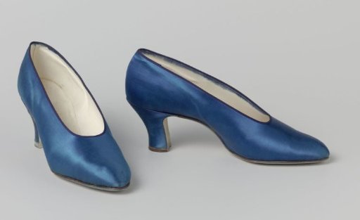 Shoe, of cobalt blue satin