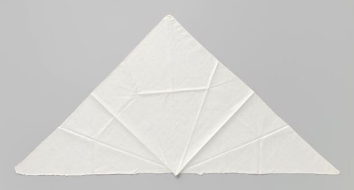 Fichu, triangular, made from a linen damask napkin