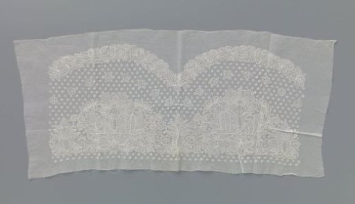 Cap in the making of lace embroidery on machine-made tulle