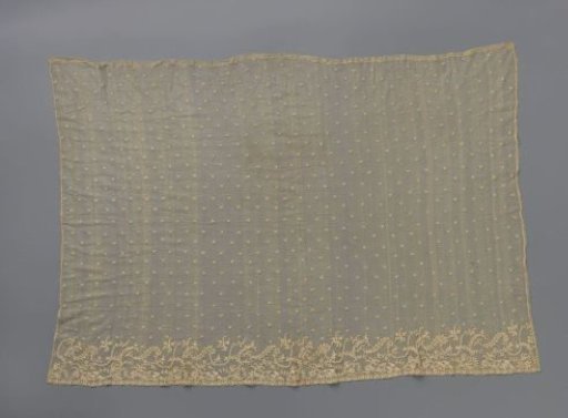 Apron of lace embroidery on tulle for a Zaan costume
