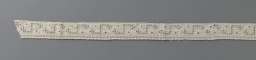 Strip of Embroidered Linen with an Openwork Z Repeated Between Diagonal Lines