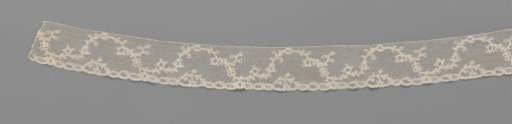 Strip of Bobbin Lace with Continuous Wavy Vine with Berries and Butterfly