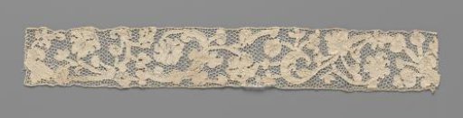 Strip of needle lace with loose spiral vines