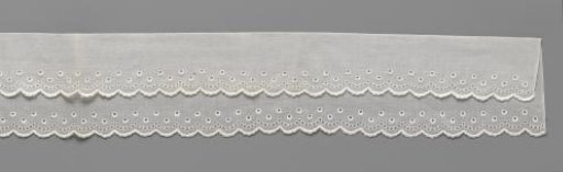 Strip of batiste with openwork circles above a scallop border