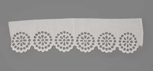 Strip of batiste decorated with English embroidery