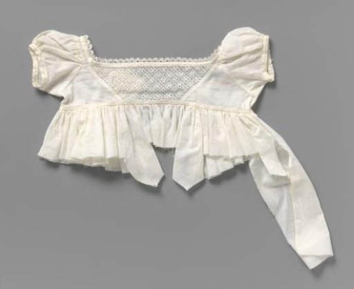 Bodice of a Baby Dress, of Fine Batiste, with Embroidered Triangular Front Panel Ornaments
