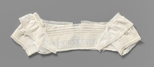 A bodice of a baby dress, of fine batiste, with embroidered, triangular front panel decorations