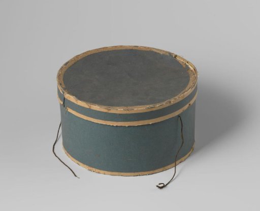 Round box of blue cardboard