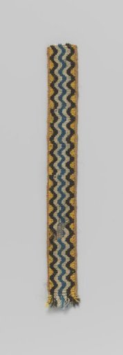 Livery band of wool, woven in waves in black, white, yellow and blue