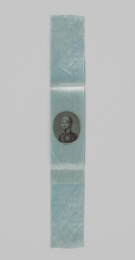 Ribbon of light blue satin, with an oval portrait of Alexander, Emperor of All the Russians, in stipple engraving, with the inscription: 'L. Portman sculps.'