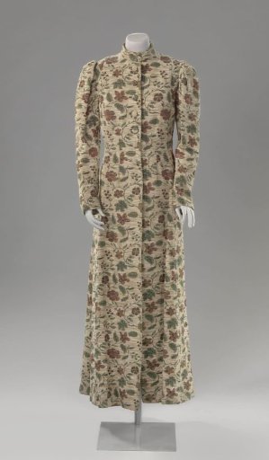 Evening Gown of Flowered Fabric