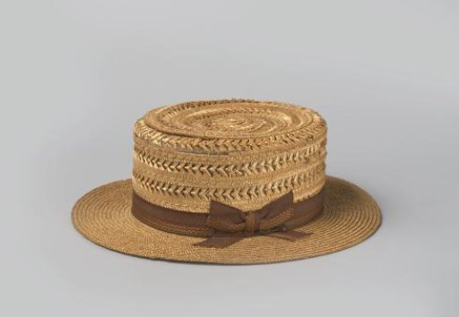 Hat of natural-colored straw