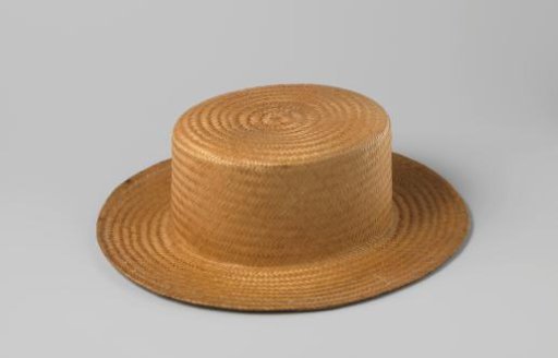 Straw hat, high oval model, unlined
