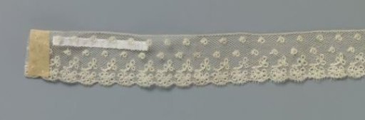 Strip of bobbin lace with a rose motif