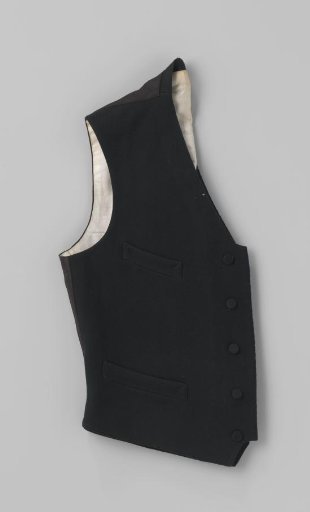 Men's Coat of Black and Dark Blue Rough Wool Twill