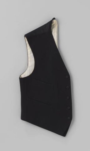 Men's Coat of Black and Dark Blue Rough Wool Twill