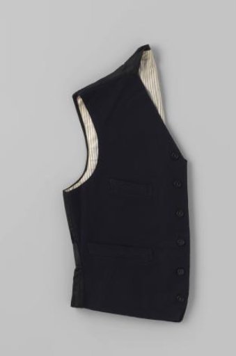 Men's or livery waistcoat of dark blue wool woven in twill