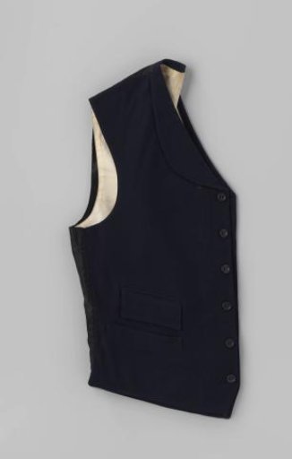 Men's or livery waistcoat of dark blue wool woven in twill
