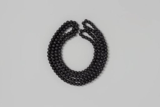 Necklace of black wooden round beads