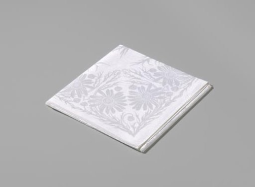 Linen Damask Napkin with Marguerite Design
