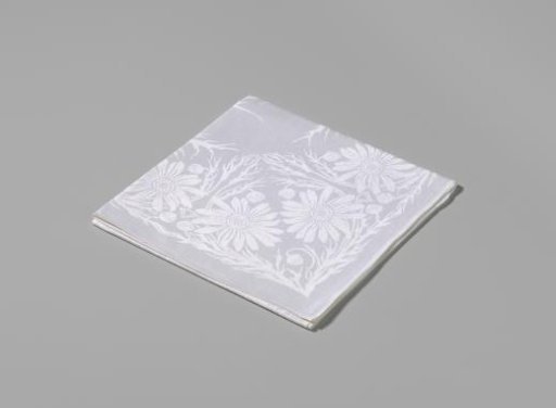 Linen damask napkin with Marguerite design