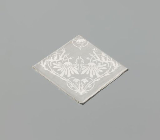 Linen damask finger towel with the Marguerite pattern