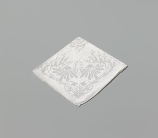 Linen damask finger towel with the Marguerite pattern