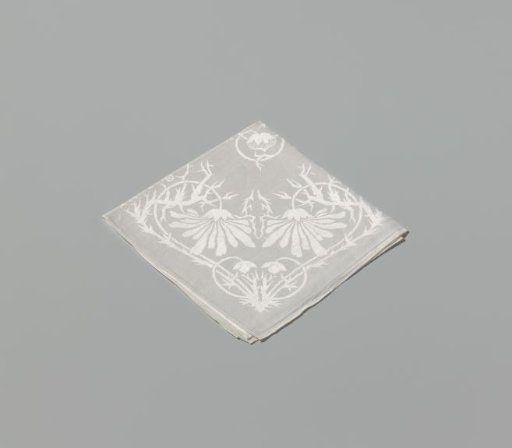 Linen damask finger towel with the Marguerite pattern