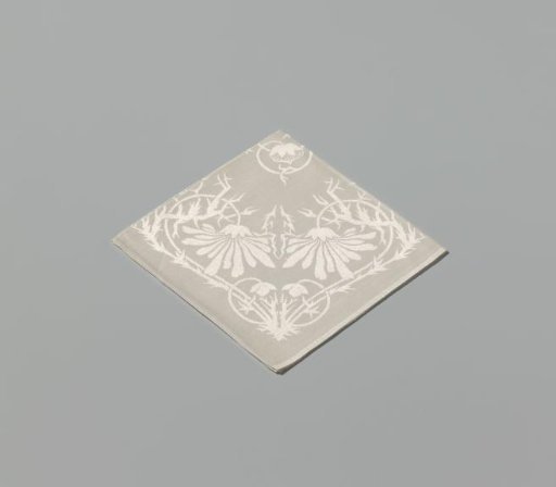 Linen damask finger towel with the Marguerite pattern