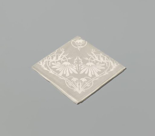 Linen damask finger towel with the Marguerite pattern