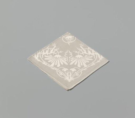 Linen damask finger towel with the Marguerite pattern