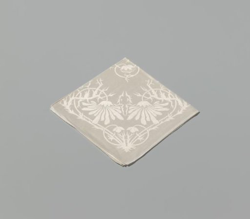 Linen damask finger towel with the Marguerite pattern