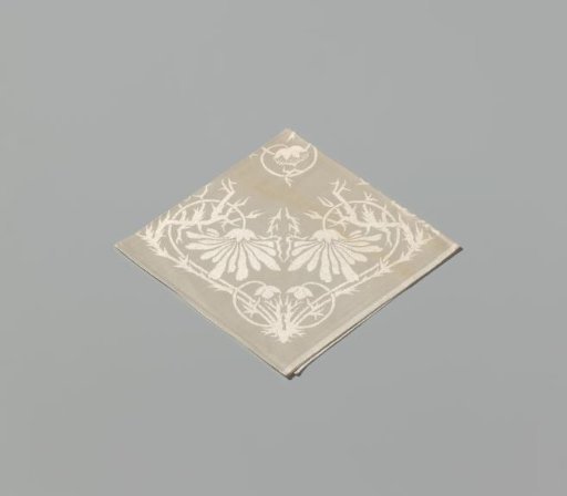 Linen damask handkerchief with the design Marguerite
