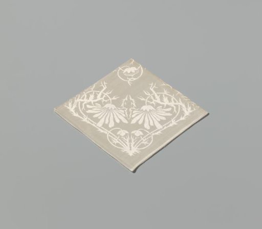 Linen damask handkerchief with the design Marguerite