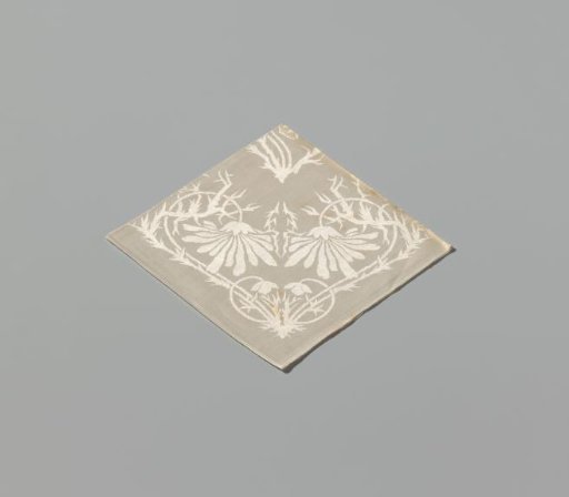 Linen damask handkerchief with the design Marguerite