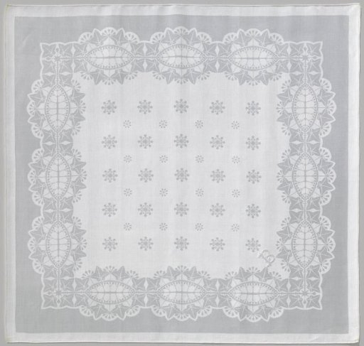 Linen damask napkin with ivy