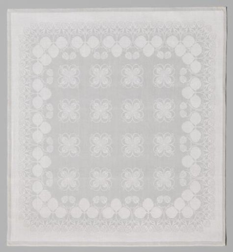 Linen damask napkin with strawberries