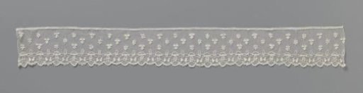 Strip of needle lace with mushrooms