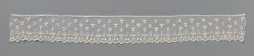 Strip of needle lace with mushrooms