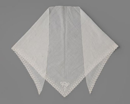 Tip cloth of batiste with white embroidery